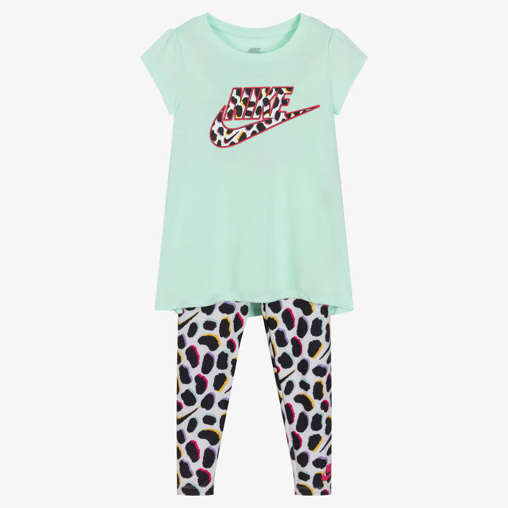 Nike - Ensemble legging vert et blanc | Childrensalon