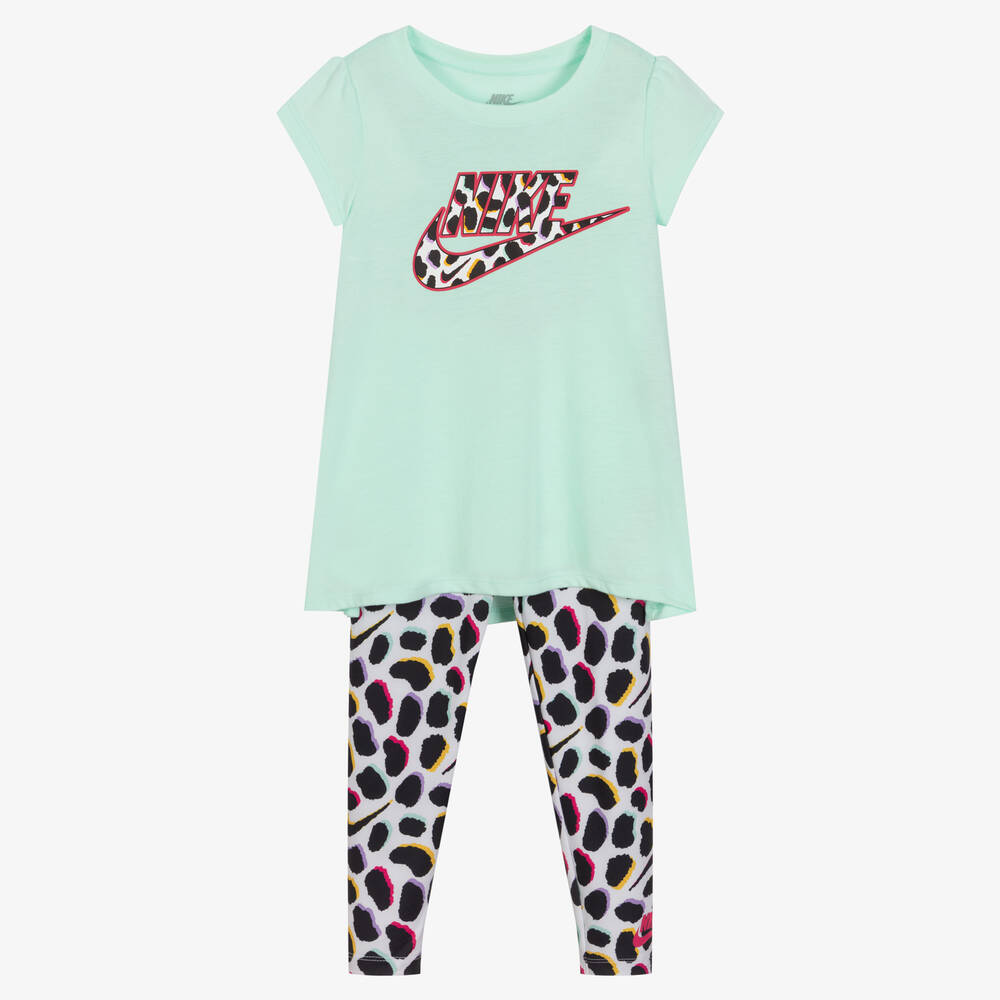 Nike - Green & White Leggings Set | Childrensalon