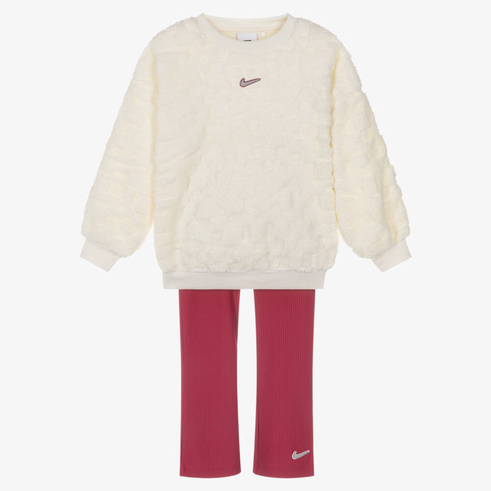 Nike-Ivory Fleece Sweatshirt And Legging Set | Childrensalon Outlet