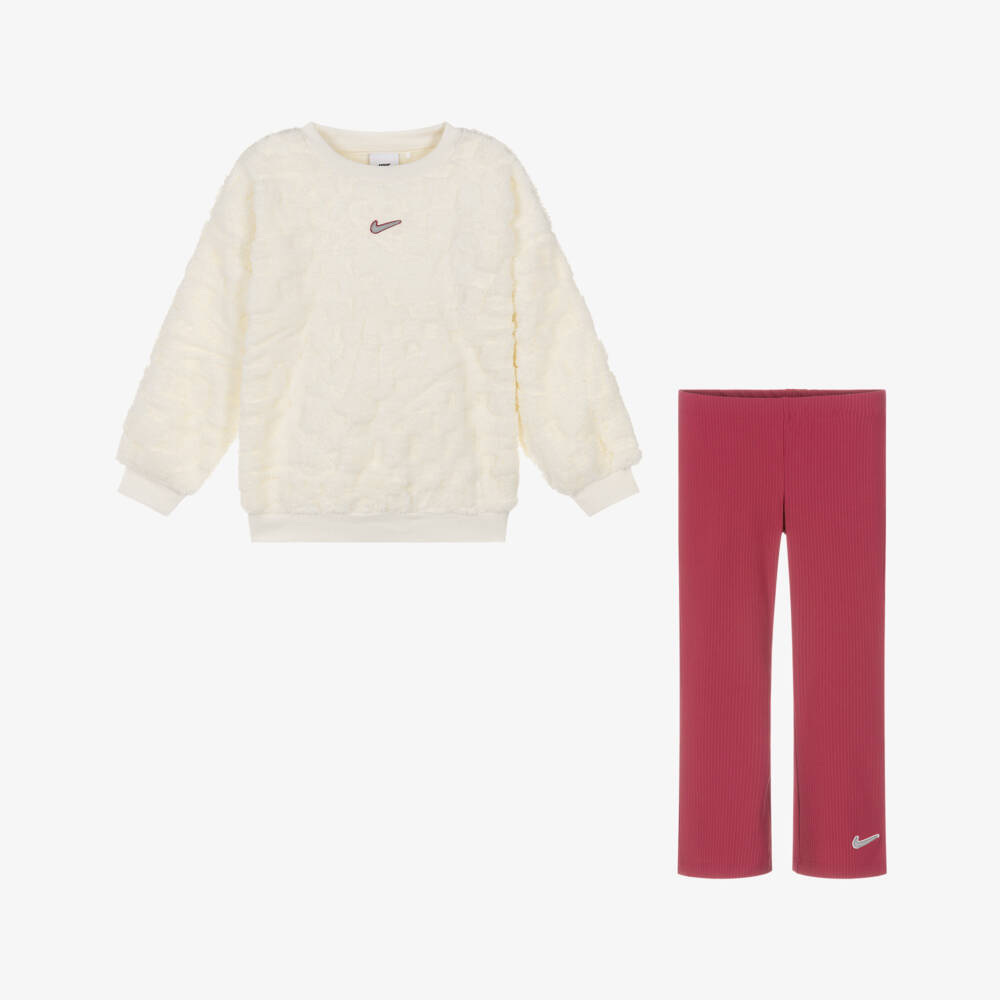 Nike-Ivory Fleece Sweatshirt And Legging Set | Childrensalon Outlet