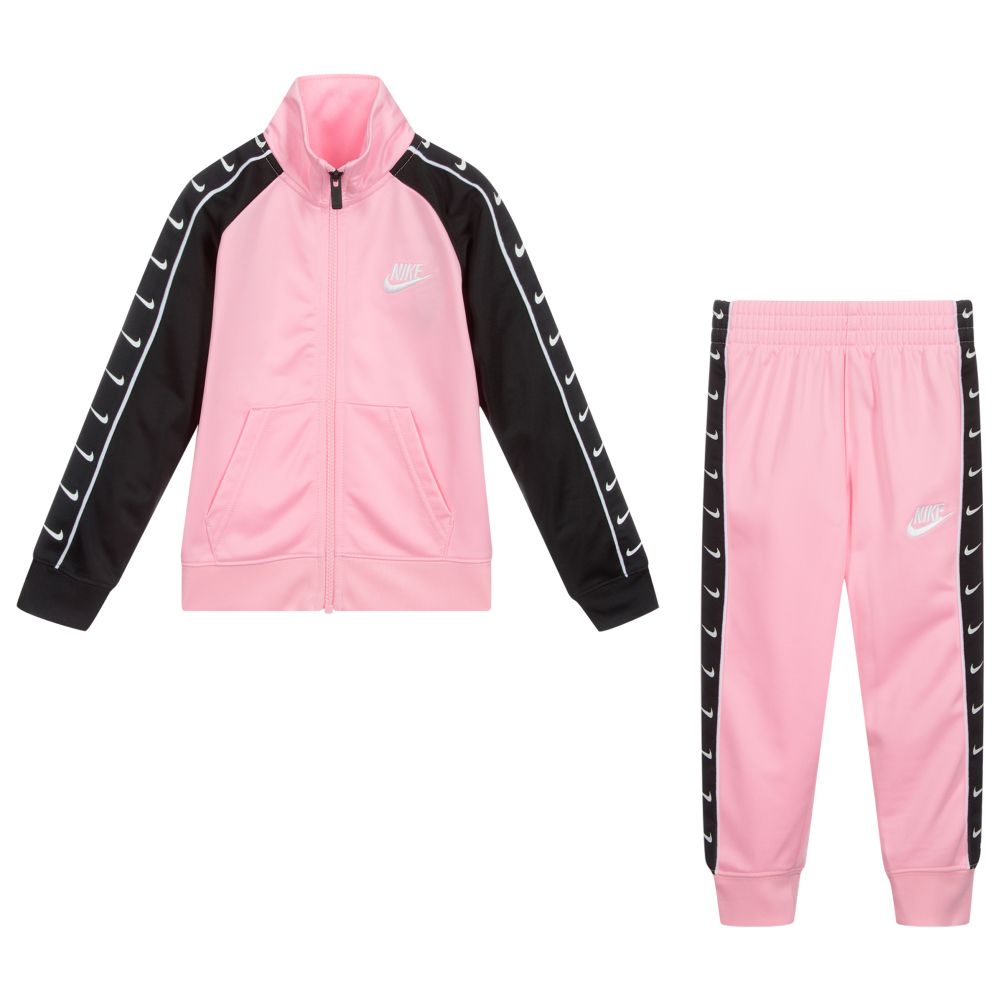 Nike Pink Black Logo Tracksuit