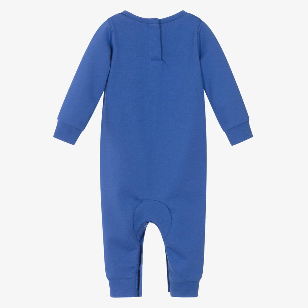 Nike-Royal Blue Jersey Baby Romper with Bouclé Swoosh Logo | Childrensalon Outlet