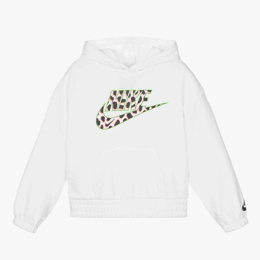 Nike - White Cotton Animal Logo Hoodie | Childrensalon