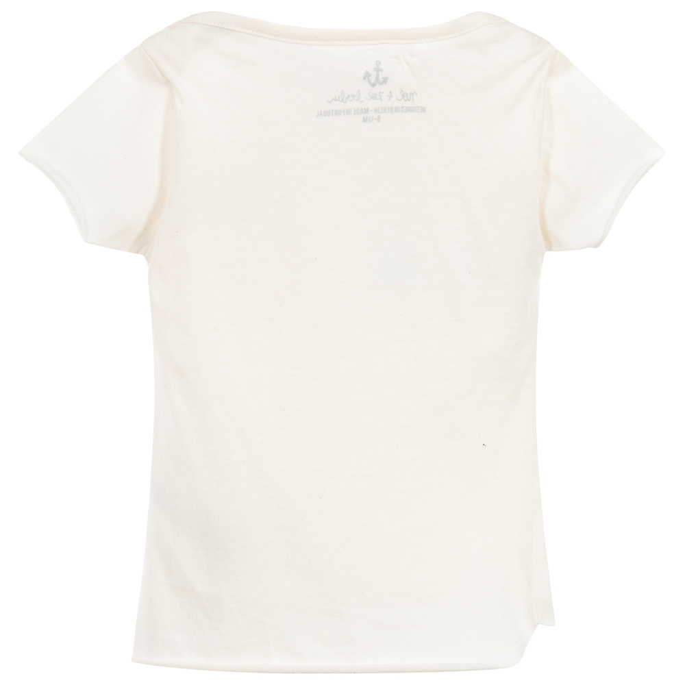 نوي آند زوي برلين-تيشيرت قطن عضوي لون عاجي للأطفال | Childrensalon Outlet