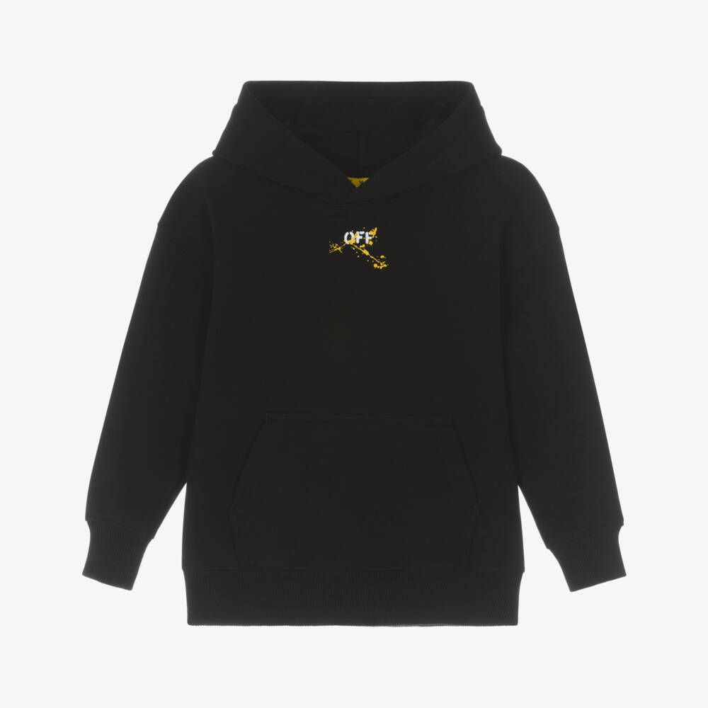 Off-White-Black And Yellow Hoodie | Childrensalon Outlet