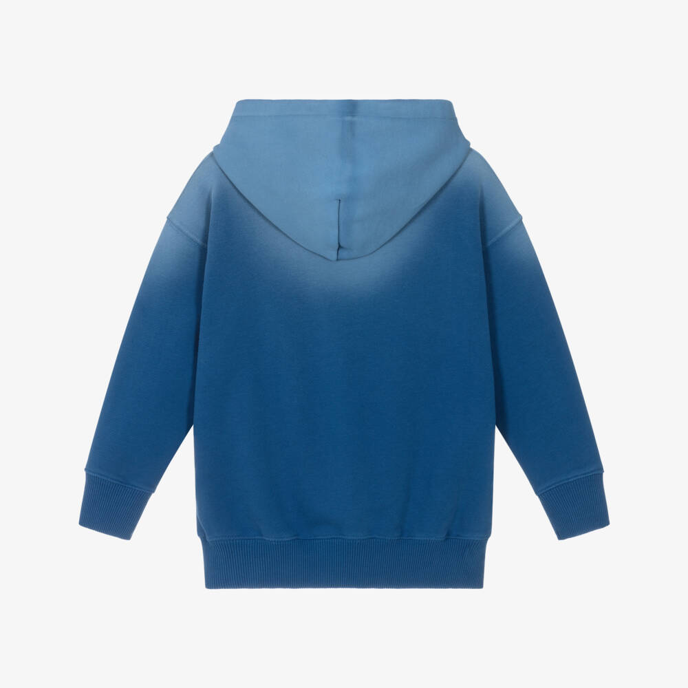 Off-White-Blue Boys Cozy Cotton Hoodie | Childrensalon Outlet