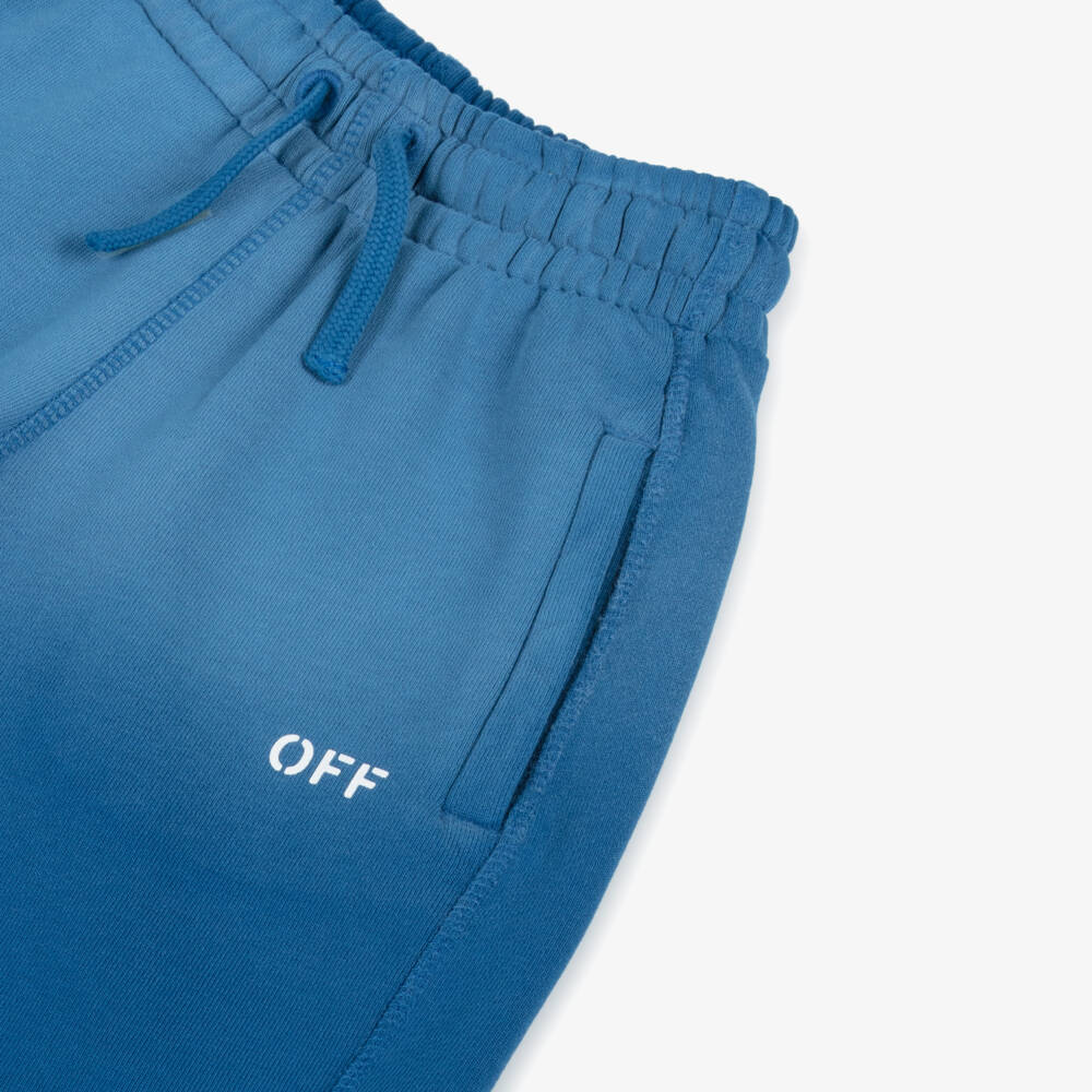 Off-White-Blue Hue Boys Cotton Shorts | Childrensalon Outlet