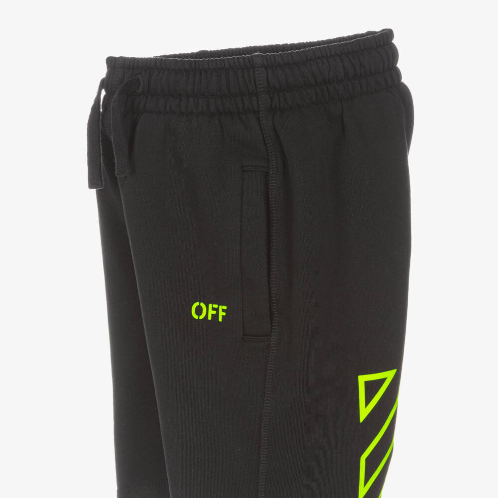 Off-White-Boys Black Cotton Diagonal Logo T-Shirt | Childrensalon Outlet