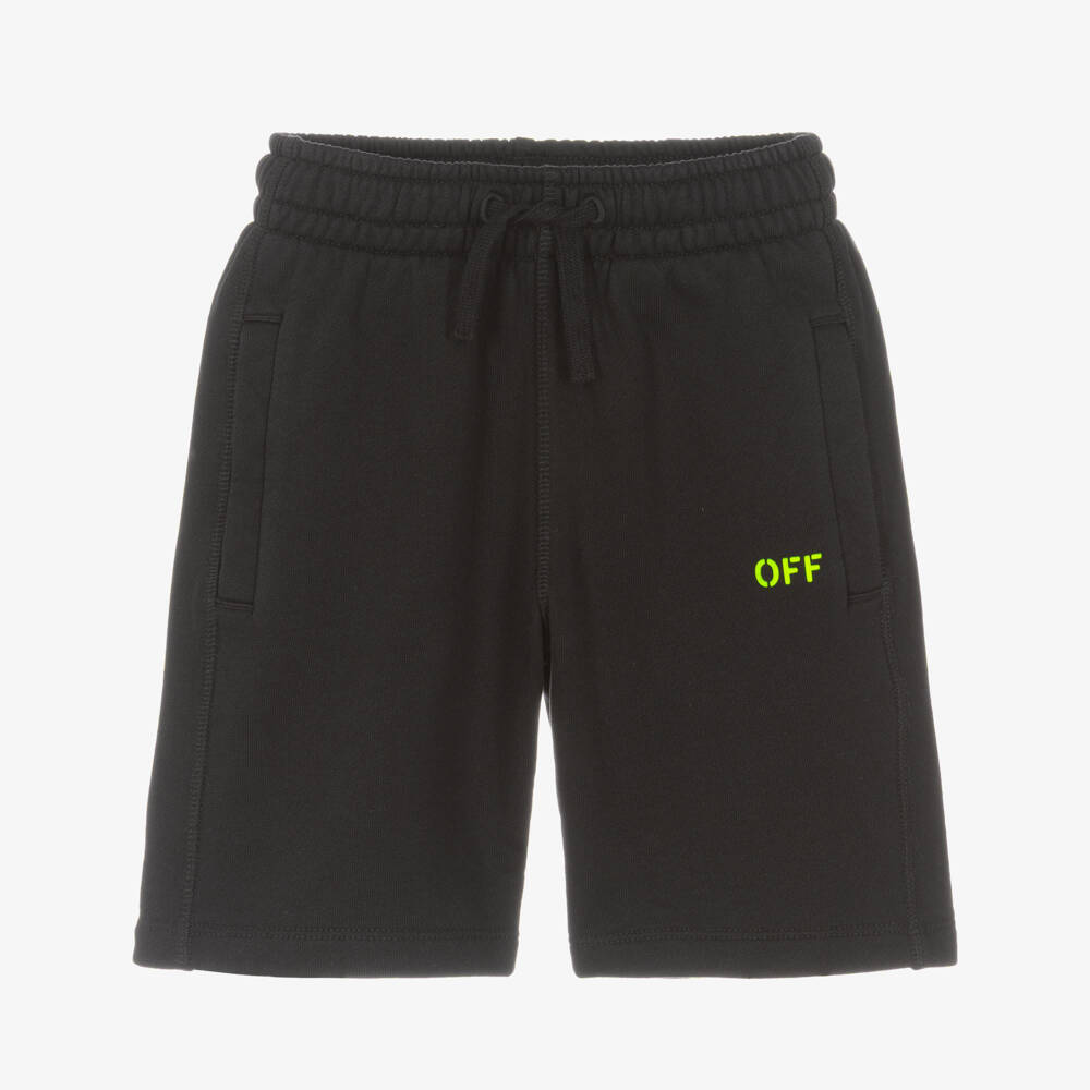 Off-White-Boys Black Cotton Diagonal Logo T-Shirt | Childrensalon Outlet