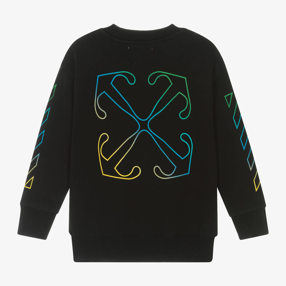 Off-White-Boys Black Cotton Sweatshirt | Childrensalon Outlet