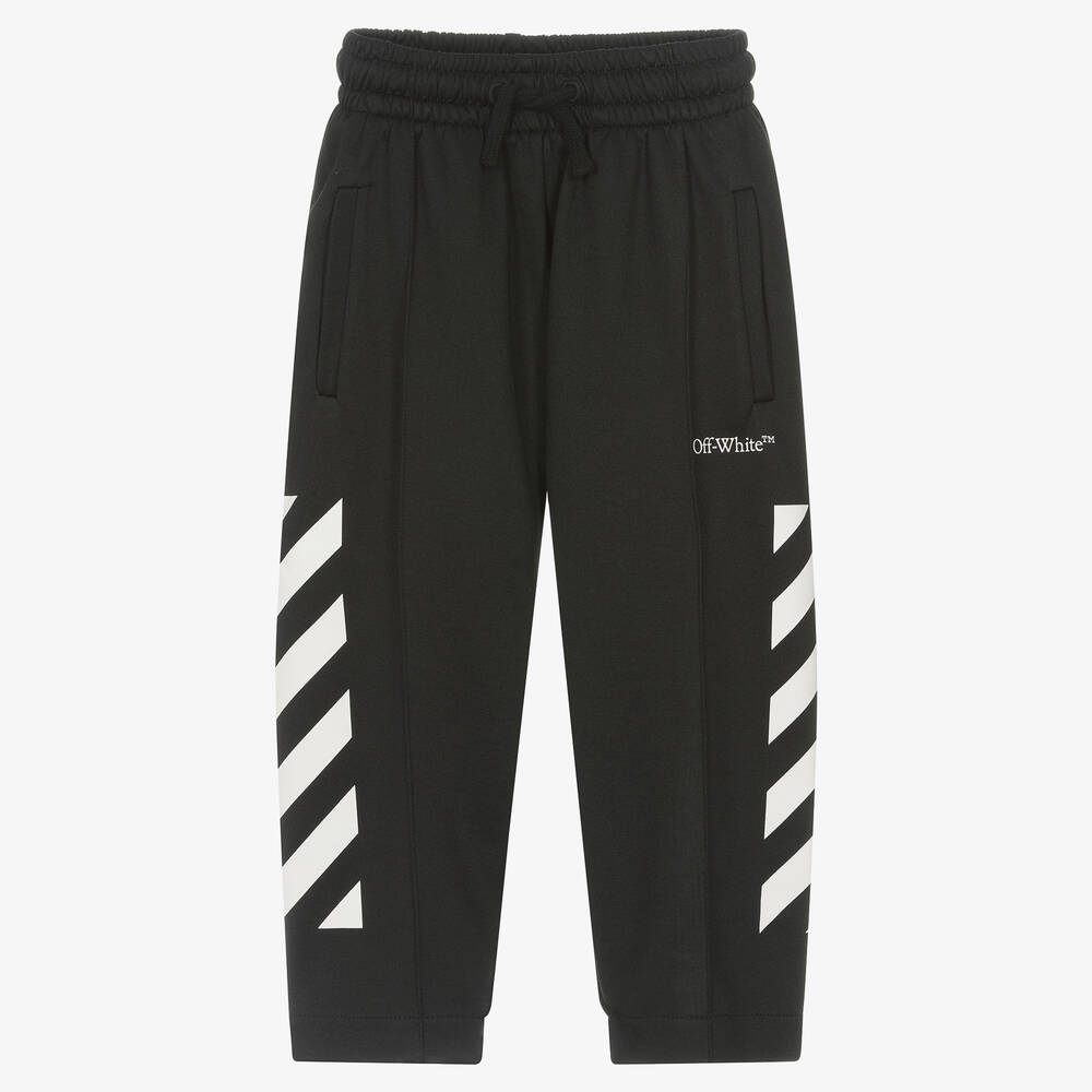 Off-White - Boys Black Diagonal Print Joggers | Childrensalon