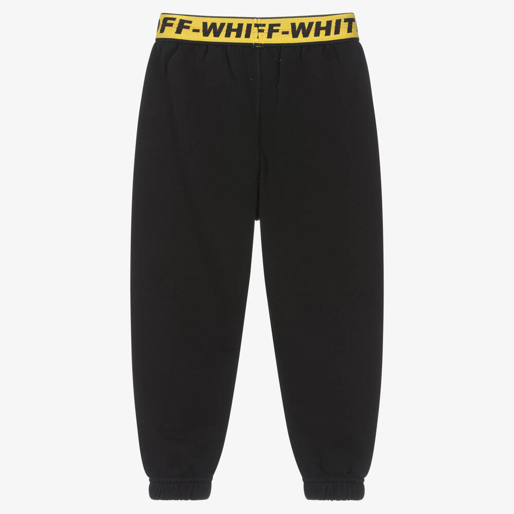 Off White Boys Black Industrial Cotton Joggers Childrensalon