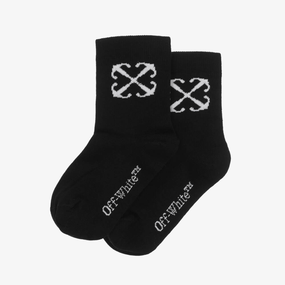 Off-White-Boys Black Knit Arrow Socks | Childrensalon Outlet