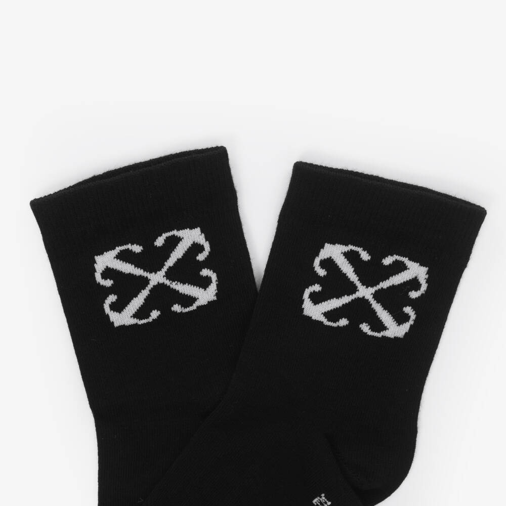 Off-White-Boys Black Knit Arrow Socks | Childrensalon Outlet