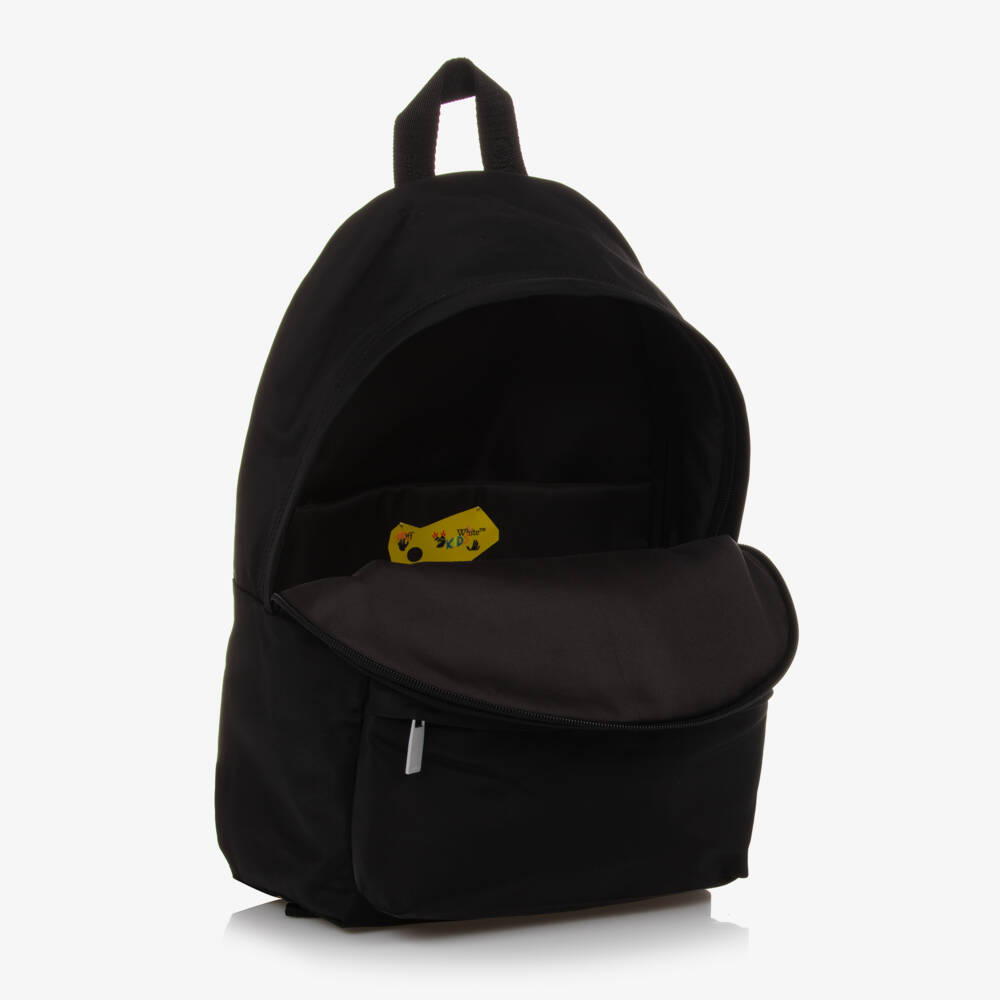Off-White-Boys Black Logo School Backpack | Childrensalon Outlet