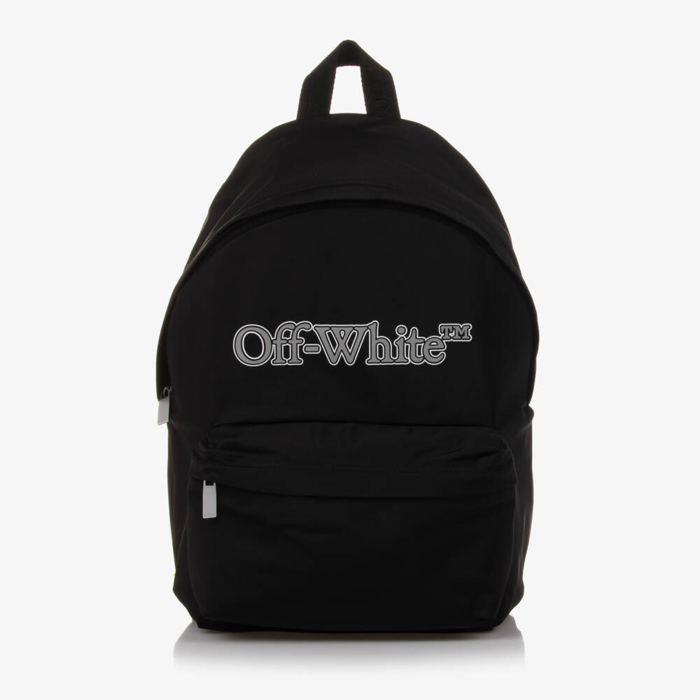 Off-White-Boys Black Logo School Backpack | Childrensalon Outlet