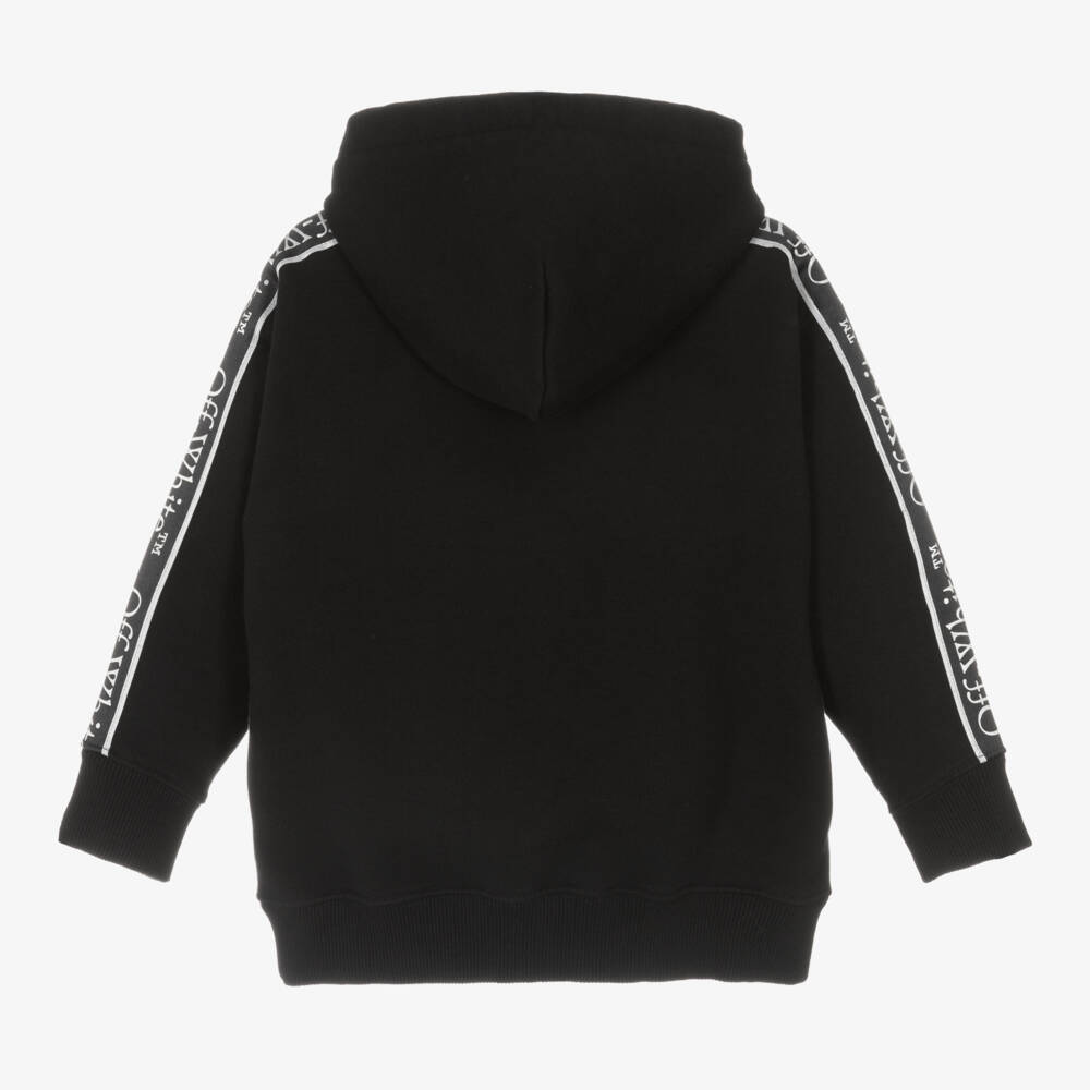 Off-White-Boys Black Taped Logo Hoodie | Childrensalon Outlet