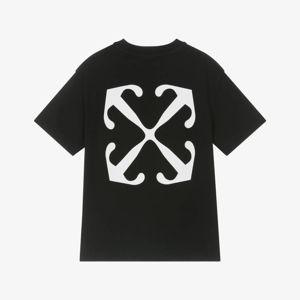 Off-White-Футболка из черного хлопка со стрелой для мальчиков | Childrensalon Outlet