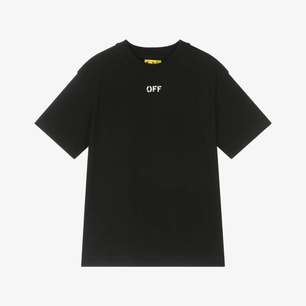 Off-White-Футболка из черного хлопка со стрелой для мальчиков | Childrensalon Outlet