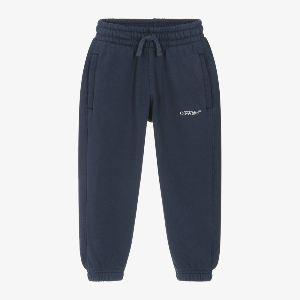 Off-White-Boys Blue Cotton Trousers | Childrensalon Outlet