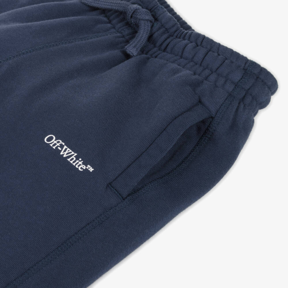 Off-White-Boys Blue Cotton Trousers | Childrensalon Outlet