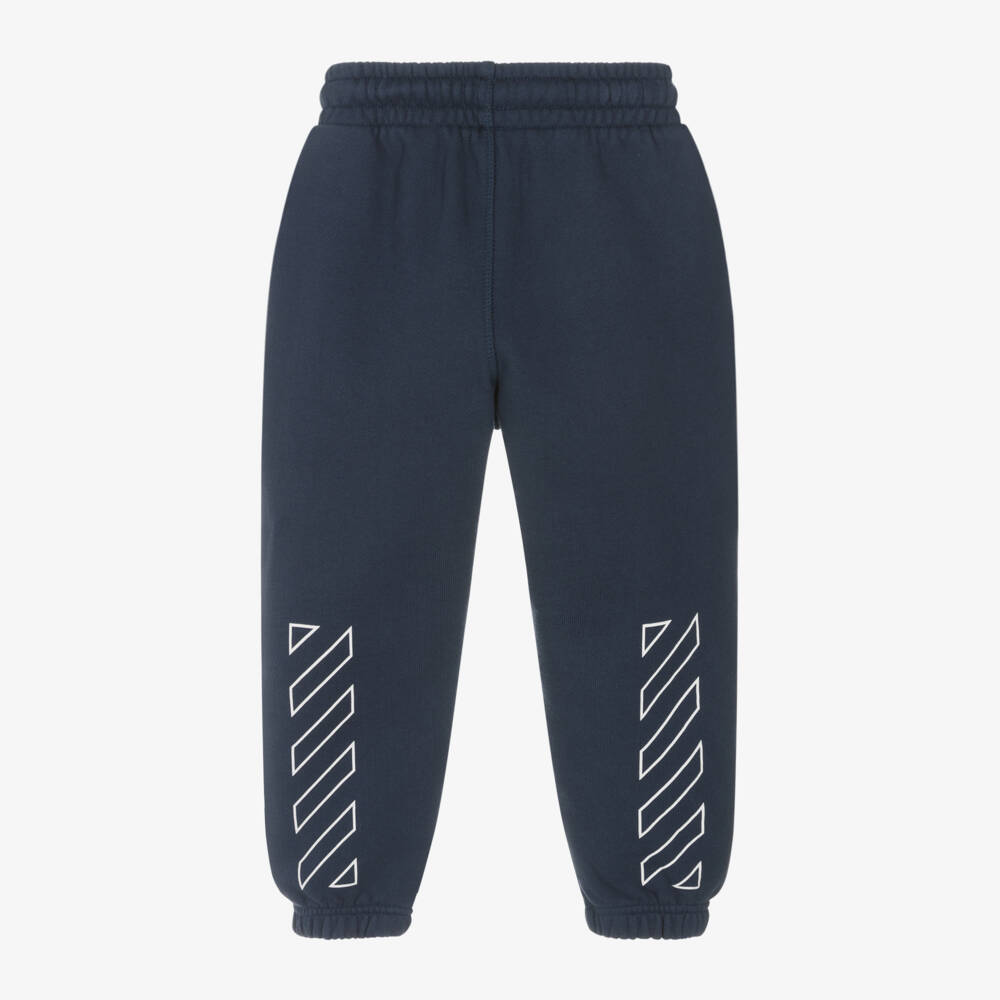 Off-White-Boys Blue Cotton Trousers | Childrensalon Outlet