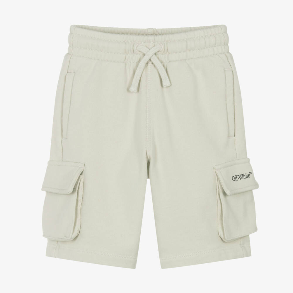 Off-White-Boys Casual Grey Cargo Bottoms | Childrensalon Outlet