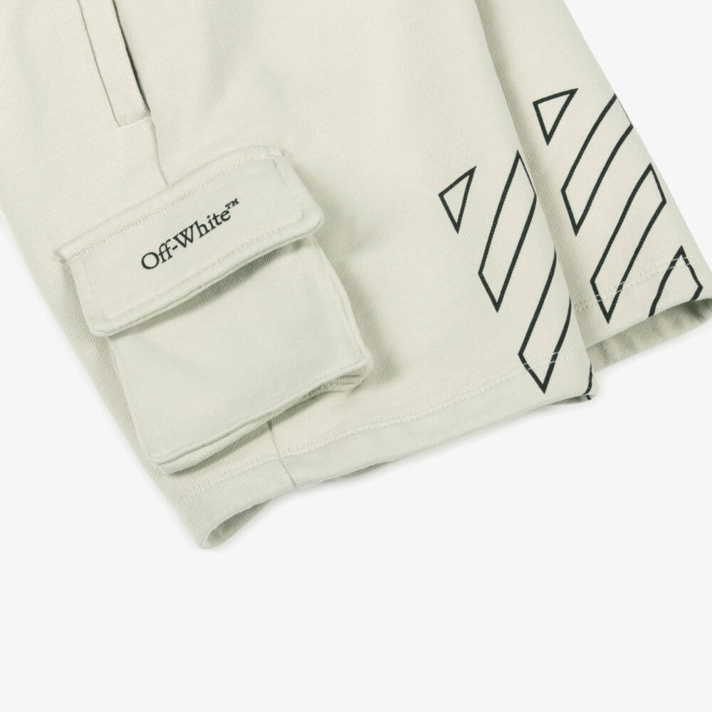 Off-White-Boys Casual Grey Cargo Bottoms | Childrensalon Outlet