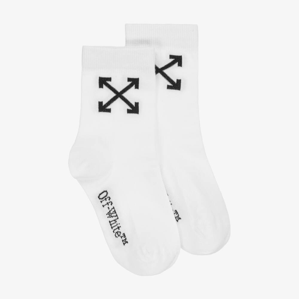 Off-White-Boys Crisp Cotton Arrow Ankle Socks | Childrensalon Outlet