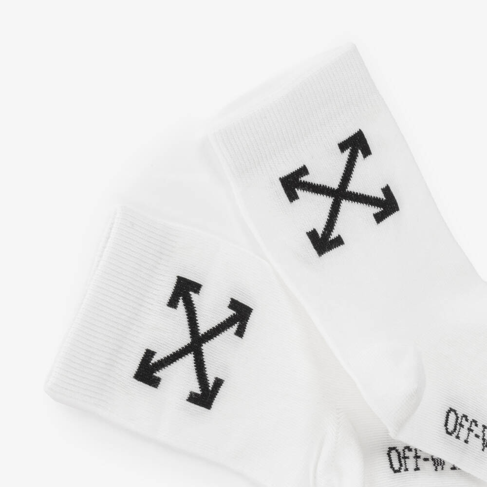 Off-White-Boys Crisp Cotton Arrow Ankle Socks | Childrensalon Outlet