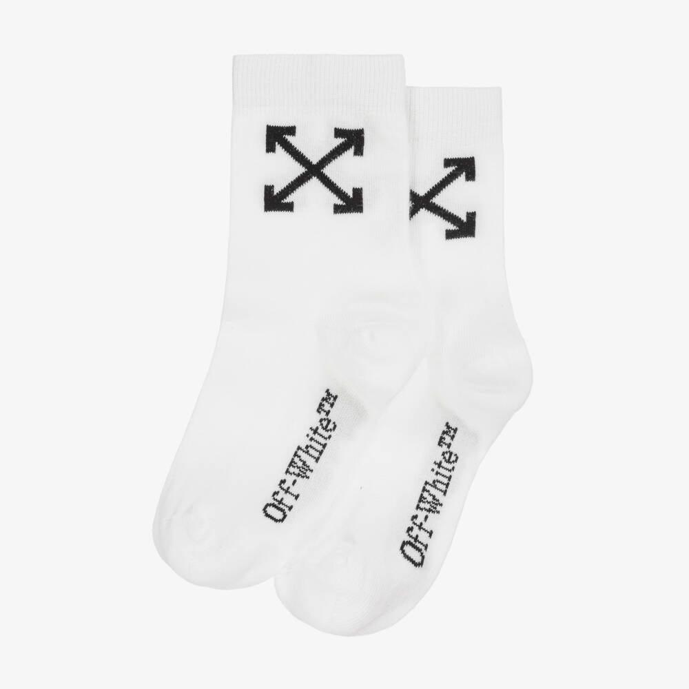 Off-White-Boys Crisp Cotton Arrow Ankle Socks | Childrensalon Outlet