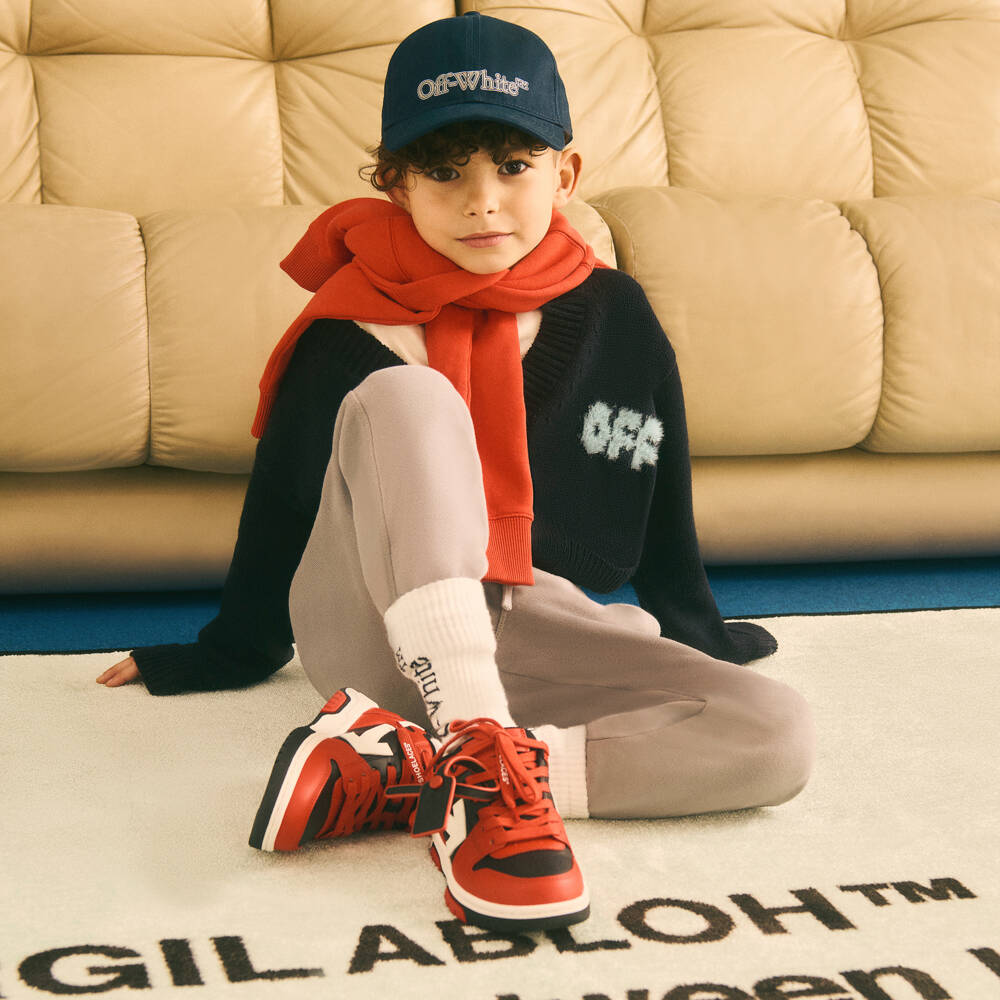 Off-White-Boys Ivory Cotton Logo Socks | Childrensalon Outlet