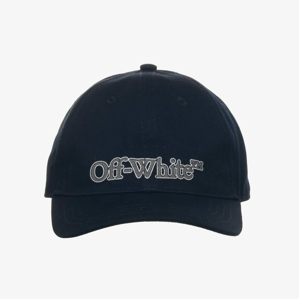 Off-White-Boys Navy Cotton Baseball Cap | Childrensalon Outlet