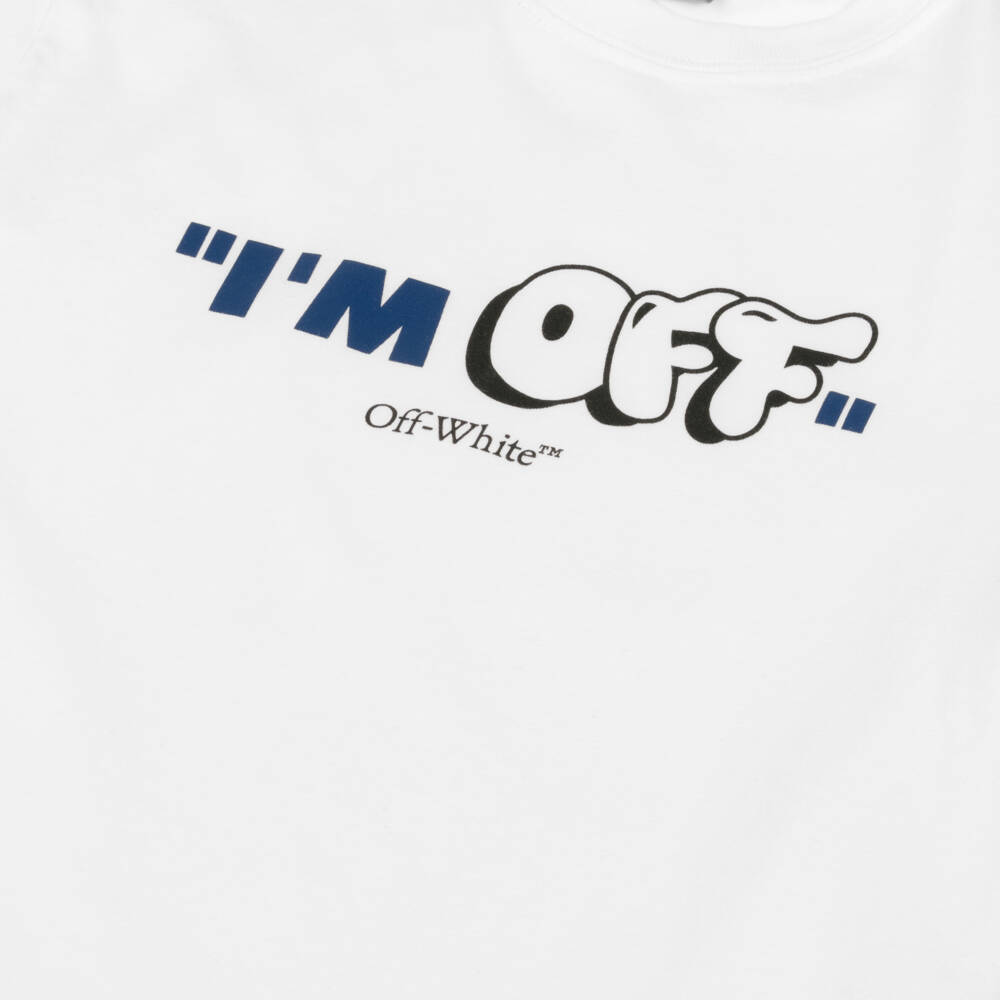 Off-White-Boys Pure Cotton Tee in White | Childrensalon Outlet