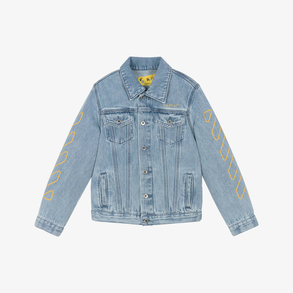 Off-White-Boys Sky Blue Denim Jacket | Childrensalon Outlet