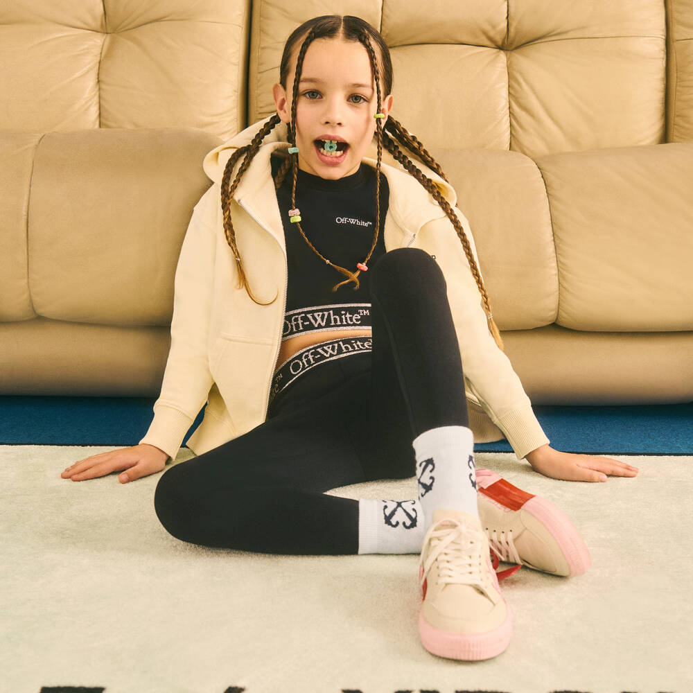 Off-White-Boys White Cotton Logo Socks | Childrensalon Outlet