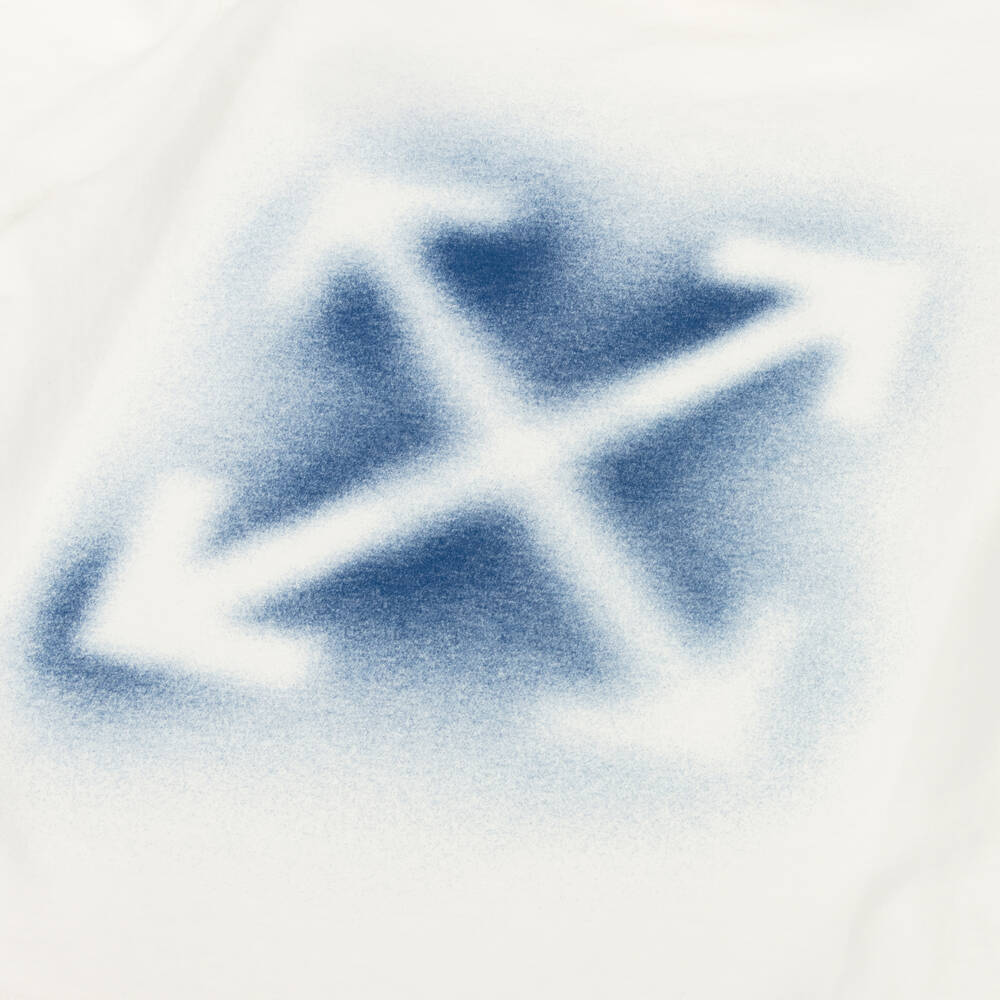 Off-White-Boys White Cotton Spray Design Tee | Childrensalon Outlet