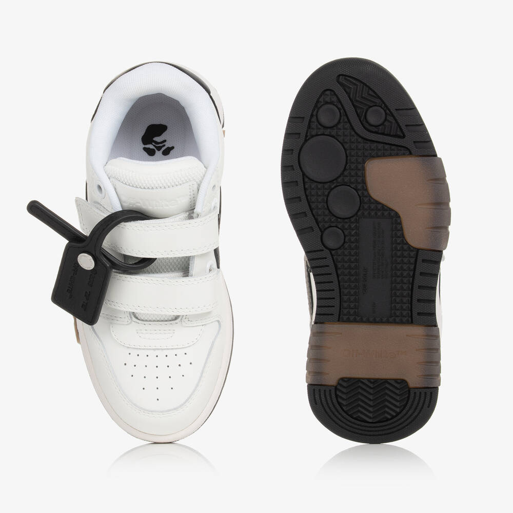 Off-White-Boys White Leather Zip-Tie Trainers | Childrensalon Outlet
