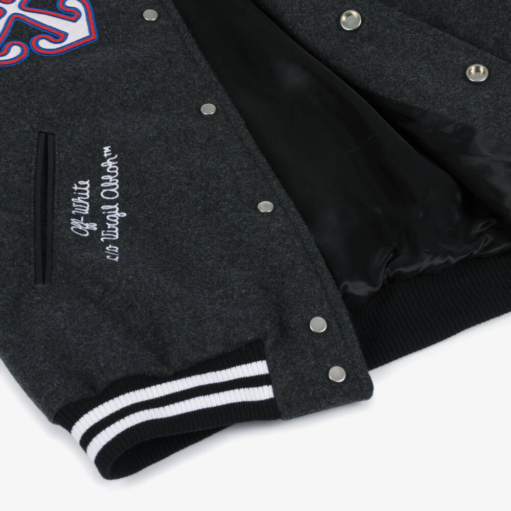 أوف وايت-جاكيت فارسيتي صوف لون أسود للأولاد | Childrensalon Outlet