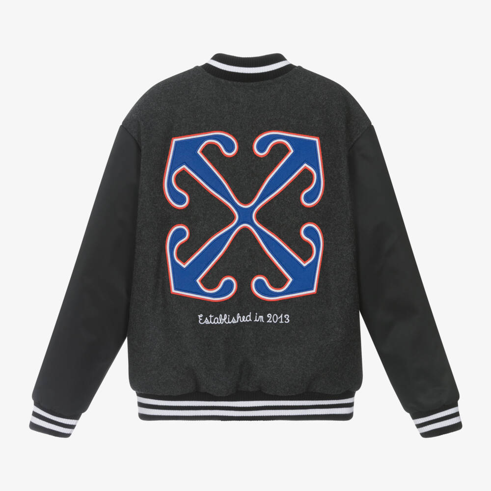 أوف وايت-جاكيت فارسيتي صوف لون أسود للأولاد | Childrensalon Outlet