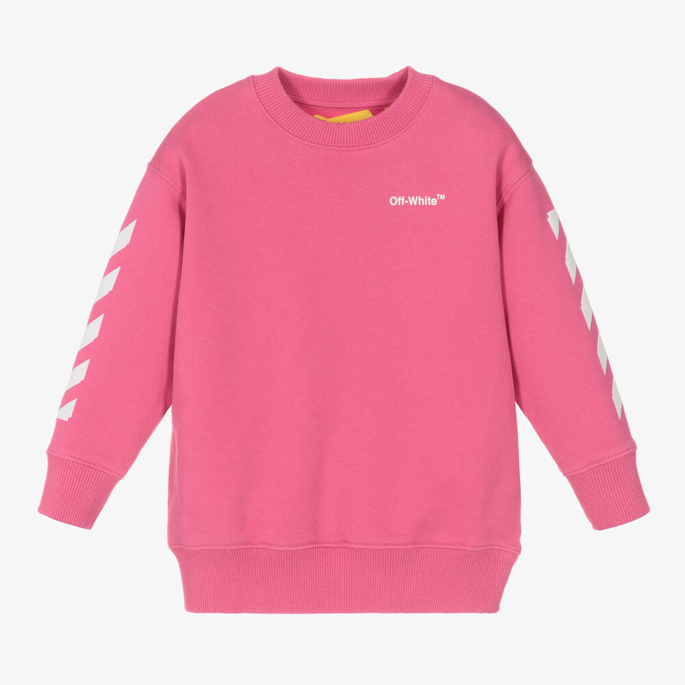 Off-White - Fuchsia Pink Arrow Logo Sweatshirt | Childrensalon
