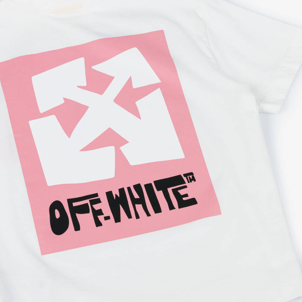 Off-White-Girls' Arrow Soft Cotton Tee | Childrensalon Outlet
