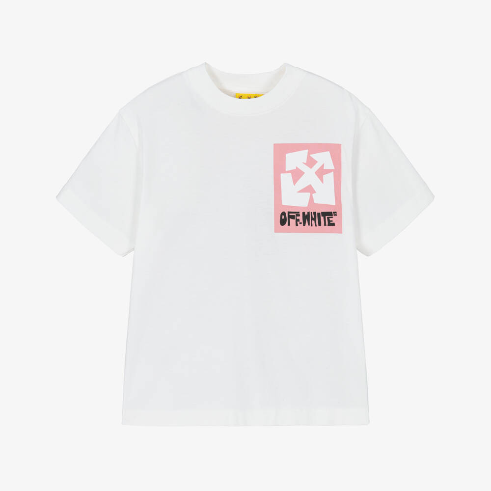 Off-White-Girls' Arrow Soft Cotton Tee | Childrensalon Outlet