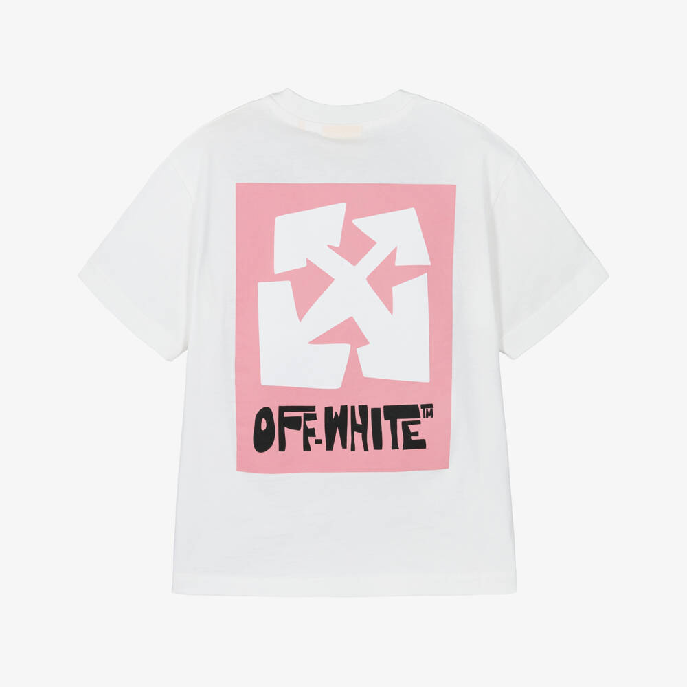 Off-White-Girls' Arrow Soft Cotton Tee | Childrensalon Outlet