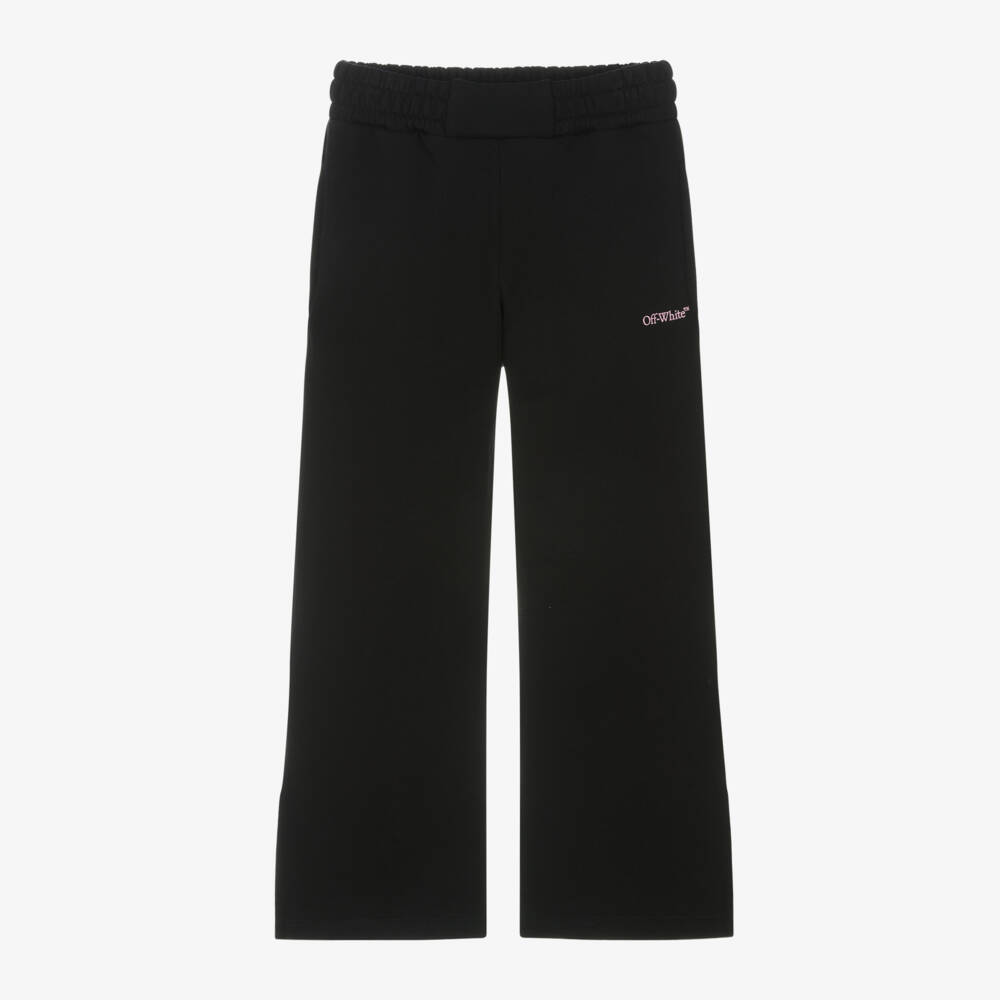 Off-White-Girls Black Cotton Trousers | Childrensalon Outlet