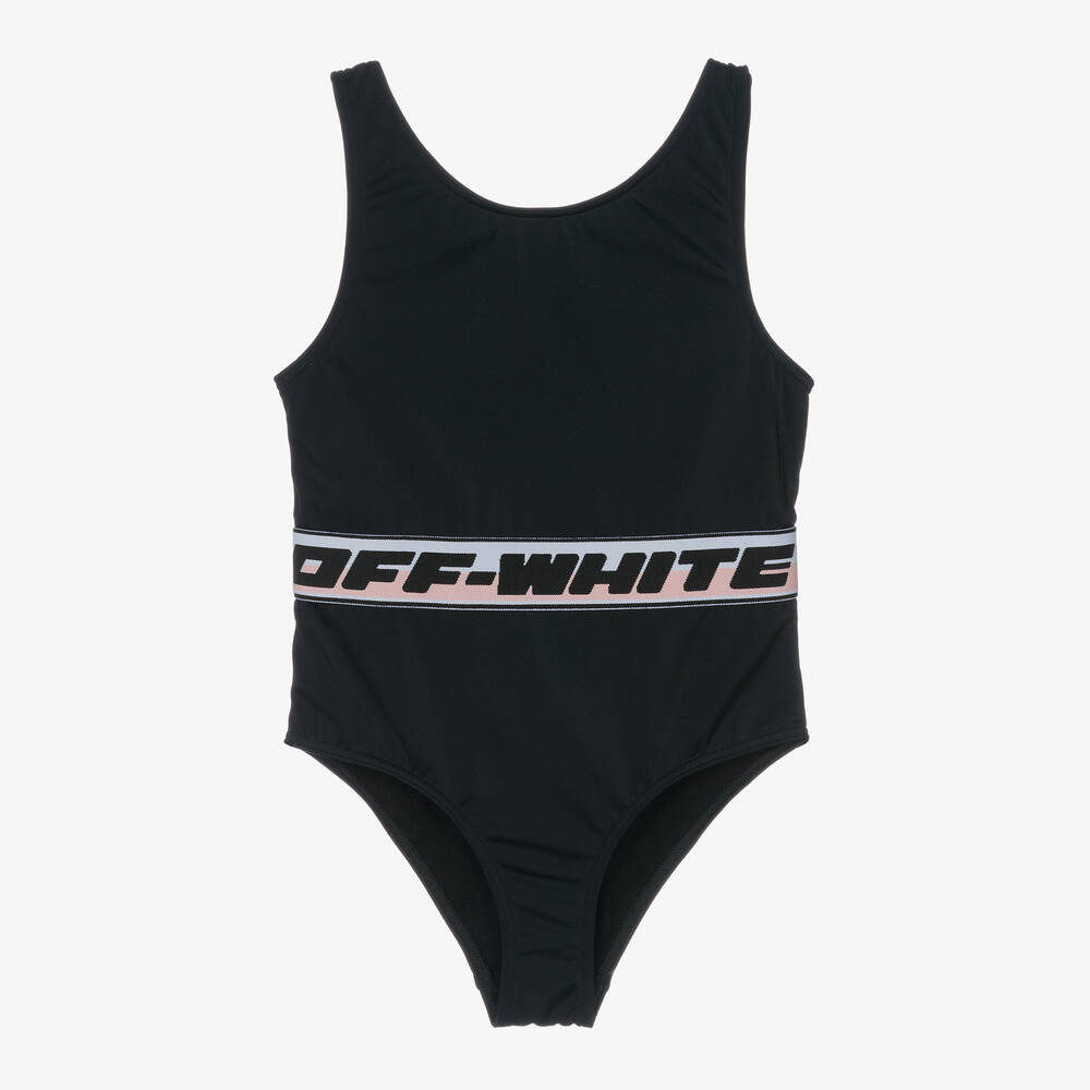 Off-White-Черный купальник для девочек | Childrensalon Outlet