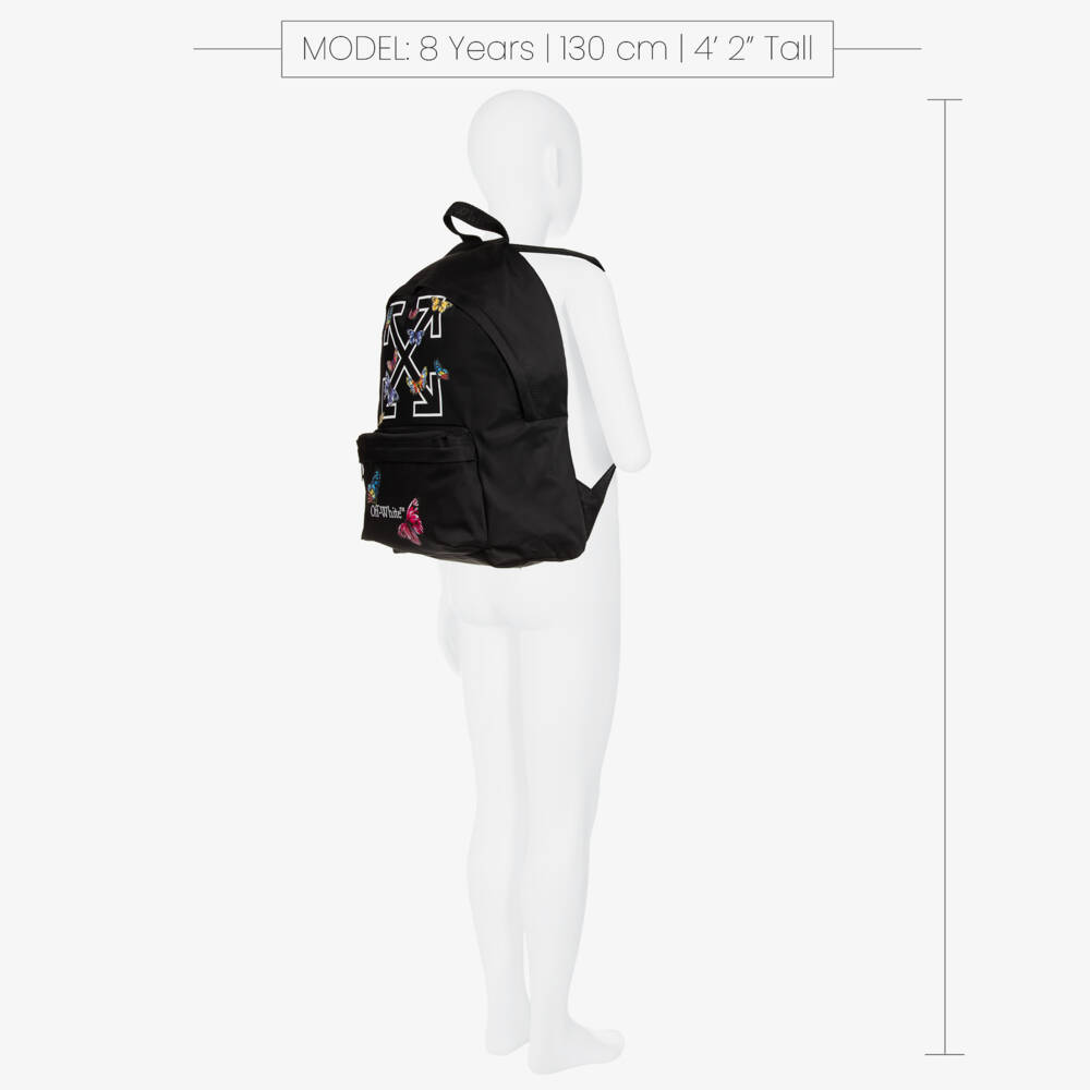 Off-White-Girls Butterfly Accent Black Backpack | Childrensalon Outlet