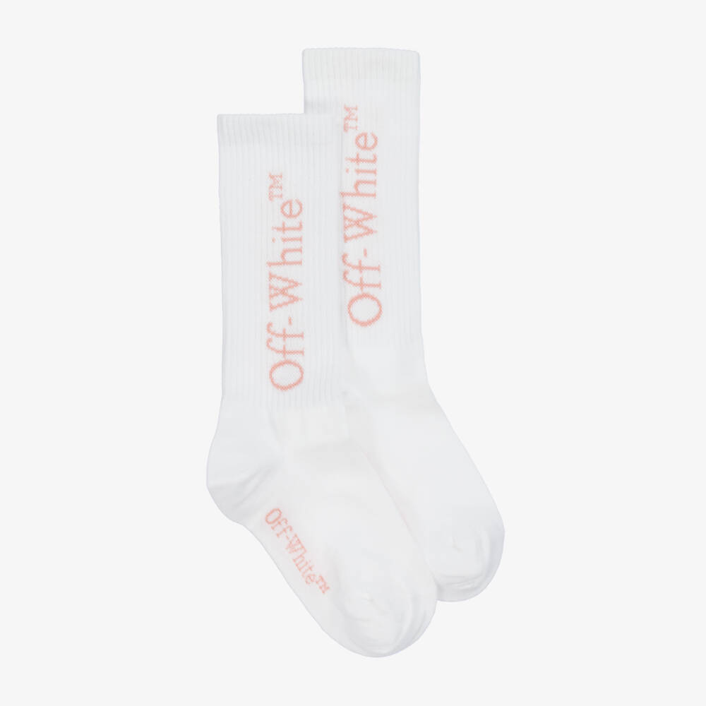 Off-White-Хлопковые гольфы с логотипом для девочек | Childrensalon Outlet