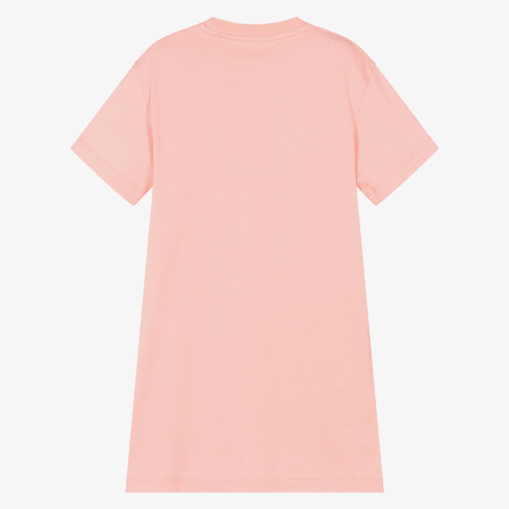 Off-White-Платье из хлопка розовое с логотипом для девочек | Childrensalon Outlet