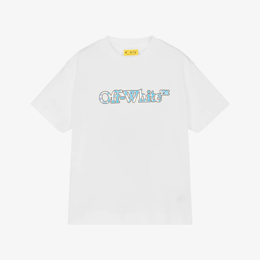 Off-White-Girls Elegant White Logo Tee | Childrensalon Outlet